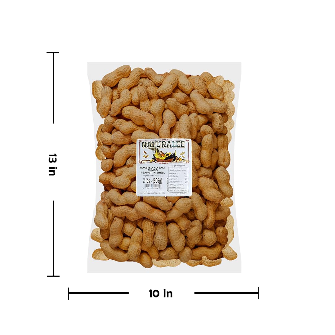 Naturalee Peanuts, In Shell 2 lbs - Roasted, No Salt - Natural Healthy Snack